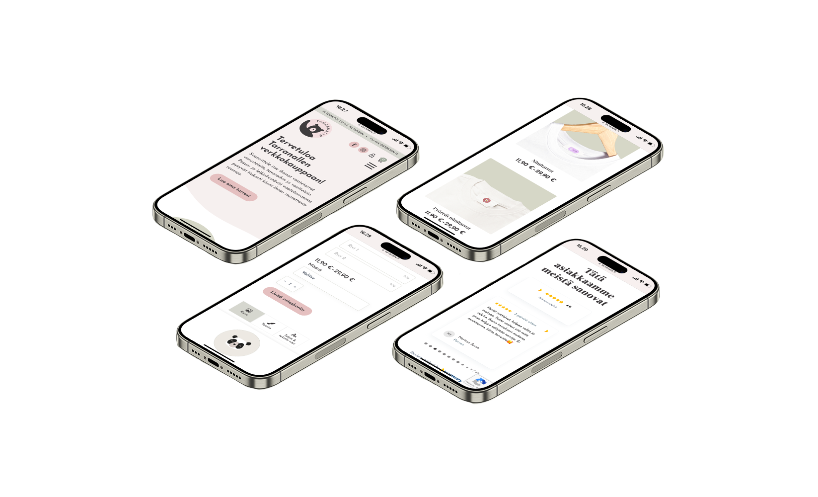 Tarranalle – Vaatetarrat näppärästi kotimaisesta verkkokaupasta kotisivut mockup