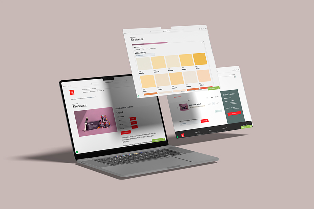 Tikkurila – Värimallien verkkokauppa kotisivut mockup