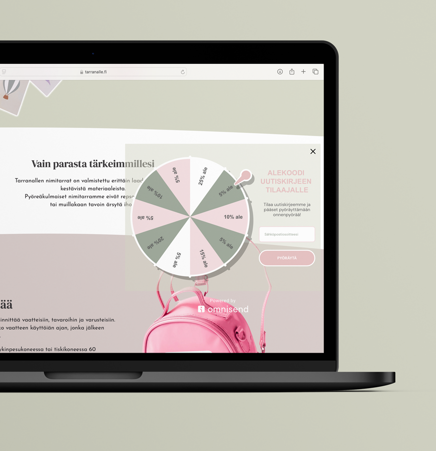 Tarranalle – Vaatetarrat näppärästi kotimaisesta verkkokaupasta kotisivut mockup