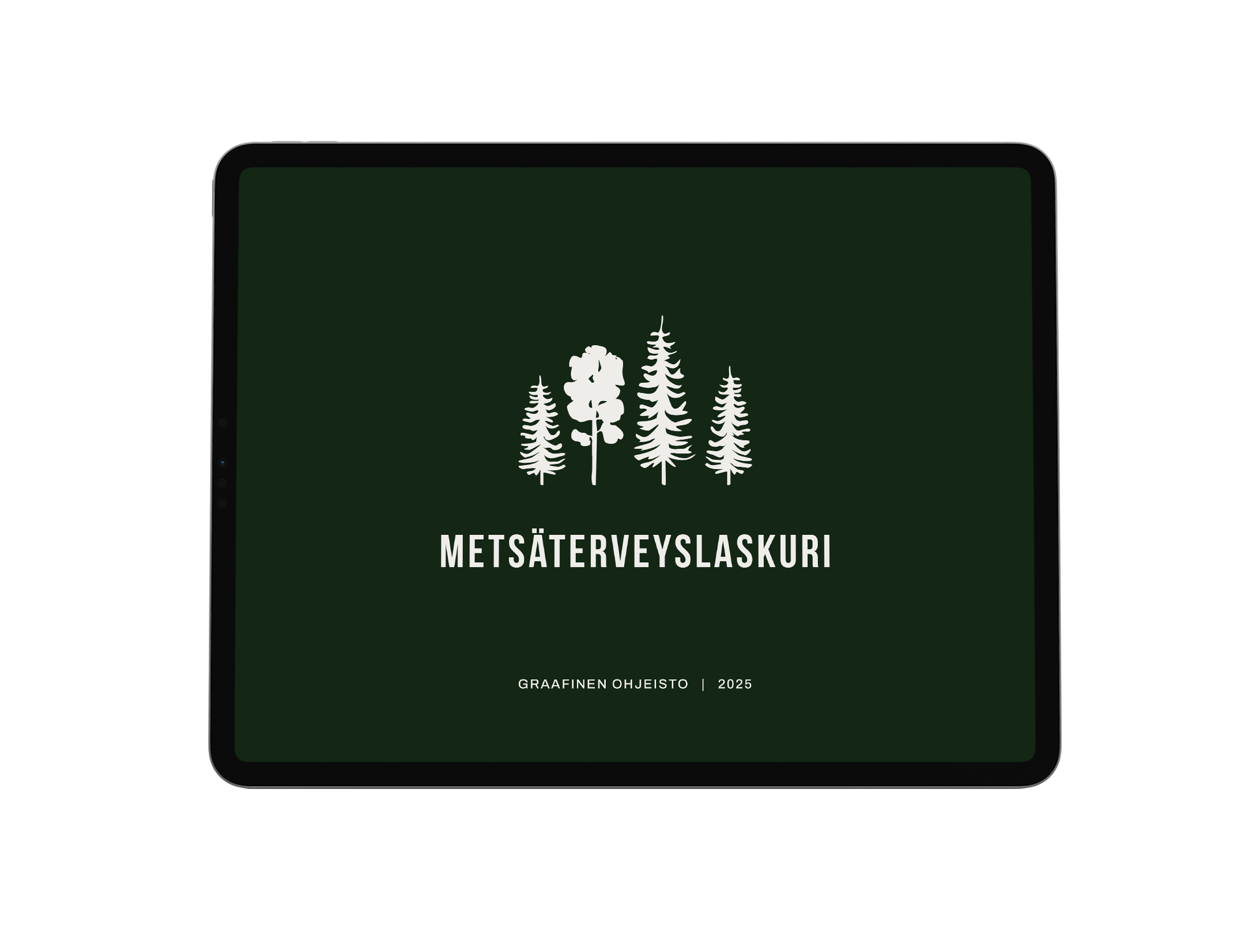 Metsäterveyslaskuri – Hankkeen tavoitteita tukeva visuaalinen ilme ja verkkosivusto kotisivut mockup